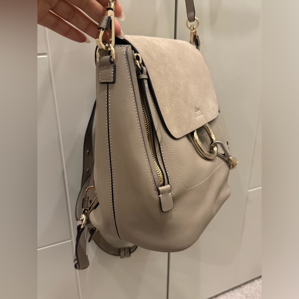 Like New Chloe Faye Leather Backpack Shoulder Bag Suede shoes purse - Picture 3 of 12